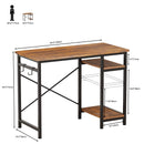 Engriy Writing Computer Desk 47", Home Office Study Desk with 2 Storage Shelves on Left or Right Side, Industrial Simple Style Wood Table Metal Frame for PC Laptop Notebook