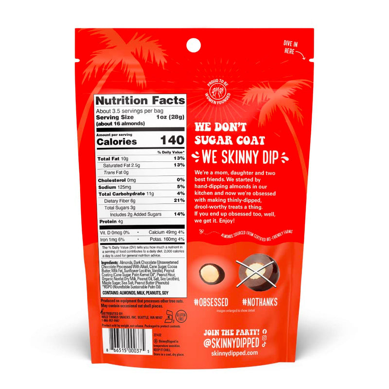 SkinnyDipped Snack Attack Minis Almond Variety Pack, Healthy Snack, Plant Protein, Gluten Free, 0.46 oz Mini Bags, Pack of 25