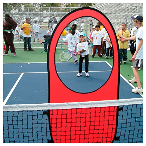 OnCourt OffCourt Large Pop Up Targets with Velcro Straps and Durable Metal Frame for Tennis Practice and Training, Set of 2, Blue and Red