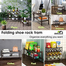 BMOSU 2-Tier Bamboo Shoe Rack Premium Stackable Shoe Shelf Storage Organizer for Hallway Closet Living Room Entryway Organizer (Natural Bamboo)