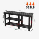 ECOMEX Shoe Rack Bench for Entryway, 3-Tier Wooden Shoe Shelf Shoe Organizer Bench Shoe Organizer Entryway Bench for Bedroom Balcony Entryway Entrance, Black(33.5''L)