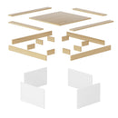 Tribesigns Square LED Coffee Table Maple & White Engineered Wood Coffee Table Low Coffee Table for Living Room Rustic Farmhouse Coffee Table