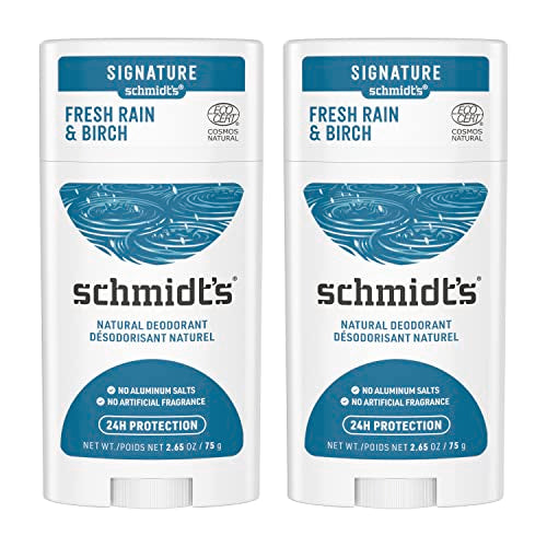Schmidt's Aluminum Free Natural Deodorant Charcoal & Magnesium 2 Count For Women and Men, with 24 Hour Odor Protection, Certified Cruelty Free, Vegan Deodorant, 2.65oz