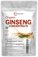 Micro Ingredients Maximum Strength Organic Korean Ginseng Root 200:1 Powder, 4 Ounce, Red Panax Ginseng Powder, Active Ginsenosides, Vegan Friendly