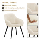 annjoe Faux Leather Accent Arm Chairs for Living Room Leisures/ Upholstered Chair with Metal Legs Set of 2 for Home Kitchen Office Bistro Cafe, Brown