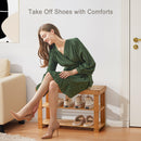 Pipishell Bamboo Shoe Rack Bench, 3 Tier Sturdy Shoe Organizer, Storage Shoe Shelf, Holds up to 300lbs for Entryway Bedroom Living Room Balcony, Bamboo