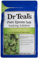 Dr Teal's Epsom Salt Bath Soaking Solution, Eucalyptus and Lavender, 2 Count, 3lb Bags - 6lbs Total (Packaging May Vary)