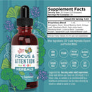 Nootropic Focus Supplement for Adults | USDA Organic Brain Supplement with Ginkgo Biloba & Astragalus | Focus & Adrenal Support | Brain and Memory Drops | Vegan | Non-GMO | Gluten Free | 30 Servings