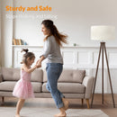 LEPOWER Wood Tripod Floor Lamp, Mid Century Standing Lamp for Living Room, Flaxen Lamp Shade, Modern Design Standing Lamp with E26 Lamp Base, Tall Floor Lamp for Bedroom, Study Room and Office