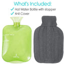 Arctic Flex Hot Water Bottle (XL 2 Liter) - Heat Up Rubber Cold Pack - Cramp Compress with Cover - Portable, Reusable, Reheatable and Transparent Ice Bag - Therapy Heating Pad - Warming Pain Relief