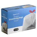 Amazon Basics Flextra Tall Kitchen Drawstring Trash Bags, 13 Gallon, Unscented, 50 Count