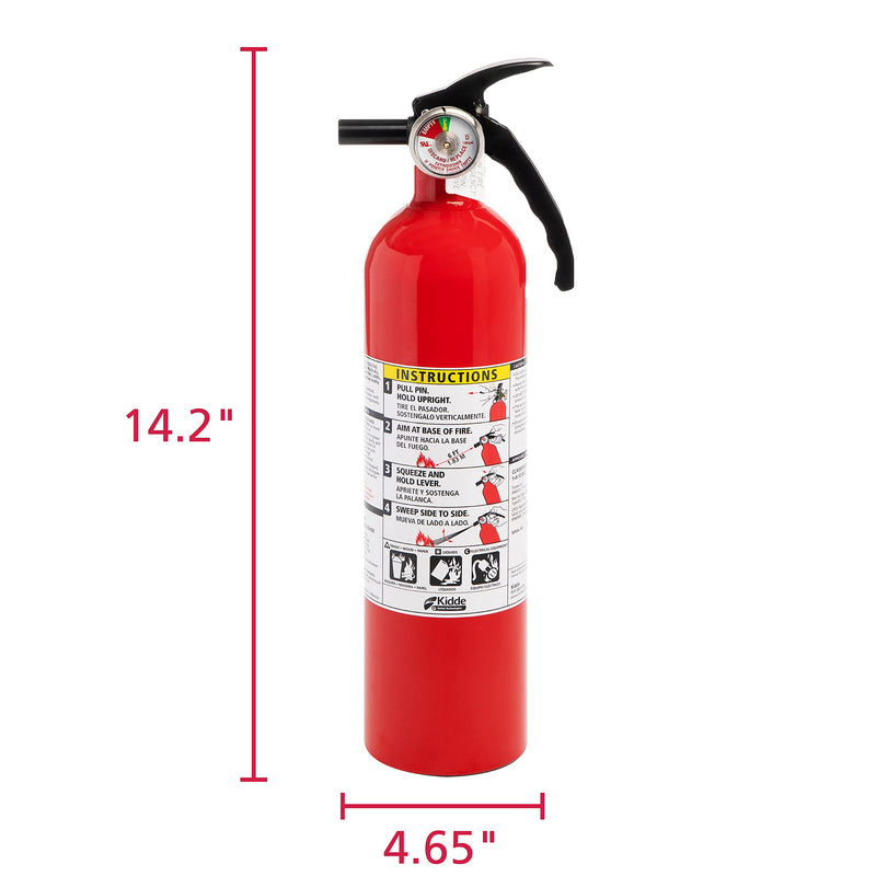 Kidde Fire Extinguisher for Home, 1-A:10-B:C, Dry Chemical Extinguisher, Red, Mounting Bracket Included