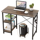 Engriy Writing Computer Desk 47", Home Office Study Desk with 2 Storage Shelves on Left or Right Side, Industrial Simple Style Wood Table Metal Frame for PC Laptop Notebook