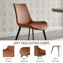 ZckyCine Modern mid-Century Dining Table Dining Table and Chairs for 6 Rectangular Wooden Dining Table Expandable Dining Table Space-Saving Multifunctional Dining Table (Table+6 Brown Chairs)