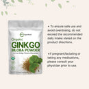 Micro Ingredients Raw Organic Ginkgo Biloba Powder, 8 Ounce (18 Months Supply), Filler Free, Supports Brain Function and Mental Alertness, No GMOs and Vegan Friendly