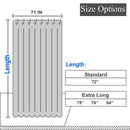 Hotel Style Cotton Shower Curtain with Snap-in Fabric Liner, Mesh Window Top, Honeycomb Waffle Weave Cotton Blend Fabric, Washable, White, 72x72 Inches