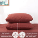 ALAZURIA Bedding Duvet Cover 2 Piece Set - Super Soft Prewashed, Duvet Covers Twin with Zipper Closure & 4 Corner Ties (1 Duvet Cover + 1 Pillow Case) Terracotta Pastel, Twin