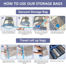 20 Pack Vacuum Storage Bags, Space Saver Bags (4 Jumbo/4 Large/4 Medium/4 Small/4 Roll) Compression for Comforters and Blankets, Sealer Clothes Storage, Hand Pump Included