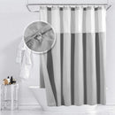 Hotel Style Cotton Shower Curtain with Snap-in Fabric Liner, Mesh Window Top, Honeycomb Waffle Weave Cotton Blend Fabric, Washable, White, 72x72 Inches