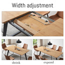 ZckyCine Modern mid-Century Dining Table Dining Table and Chairs for 6 Rectangular Wooden Dining Table Expandable Dining Table Space-Saving Multifunctional Dining Table (Table+6 Brown Chairs)