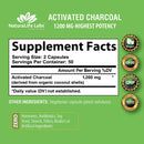 Activated Charcoal Capsules - 1,200 mg Highly Absorbent Helps Alleviate Gas & Bloating Promotes Natural detoxification Derived from Coconut Shells - per Serving - 100 Vegan Capsules