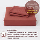 ALAZURIA Bedding Duvet Cover 2 Piece Set - Super Soft Prewashed, Duvet Covers Twin with Zipper Closure & 4 Corner Ties (1 Duvet Cover + 1 Pillow Case) Terracotta Pastel, Twin