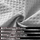 Hotel Style Cotton Shower Curtain with Snap-in Fabric Liner, Mesh Window Top, Honeycomb Waffle Weave Cotton Blend Fabric, Washable, White, 72x72 Inches