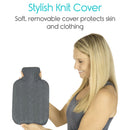 Arctic Flex Hot Water Bottle (XL 2 Liter) - Heat Up Rubber Cold Pack - Cramp Compress with Cover - Portable, Reusable, Reheatable and Transparent Ice Bag - Therapy Heating Pad - Warming Pain Relief