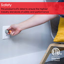 Power Gear Receptacle Tester, Standard 3-Wire, Circuit Analyzer, 110-125 VAC, 6 Visual LED Tests, ETL Listed – 50542 Gray