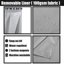 Hotel Style Cotton Shower Curtain with Snap-in Fabric Liner, Mesh Window Top, Honeycomb Waffle Weave Cotton Blend Fabric, Washable, White, 72x72 Inches