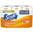 Scott ComfortPlus Toilet Paper, 12 Double Rolls, 231 Sheets per Roll, Septic-Safe, 1-Ply Toilet Tissue