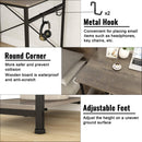 Engriy Writing Computer Desk 47", Home Office Study Desk with 2 Storage Shelves on Left or Right Side, Industrial Simple Style Wood Table Metal Frame for PC Laptop Notebook