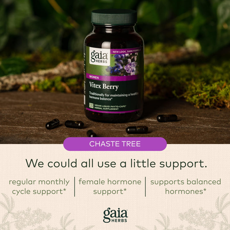 Gaia Herbs Vitex Berry Capsules - Supports Hormone Balance & Fertility for Women