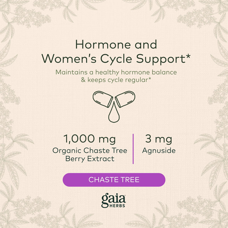 Gaia Herbs Vitex Berry Capsules - Supports Hormone Balance & Fertility for Women