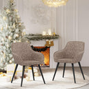 annjoe Faux Leather Accent Arm Chairs for Living Room Leisures/ Upholstered Chair with Metal Legs Set of 2 for Home Kitchen Office Bistro Cafe, Brown