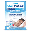 Clear Passage Nasal Strips Medium, Clear, 50 ct | Works Instantly to Improve Sleep, Reduce Snoring, & Relieve Nasal Congestion Due to Colds & Allergies
